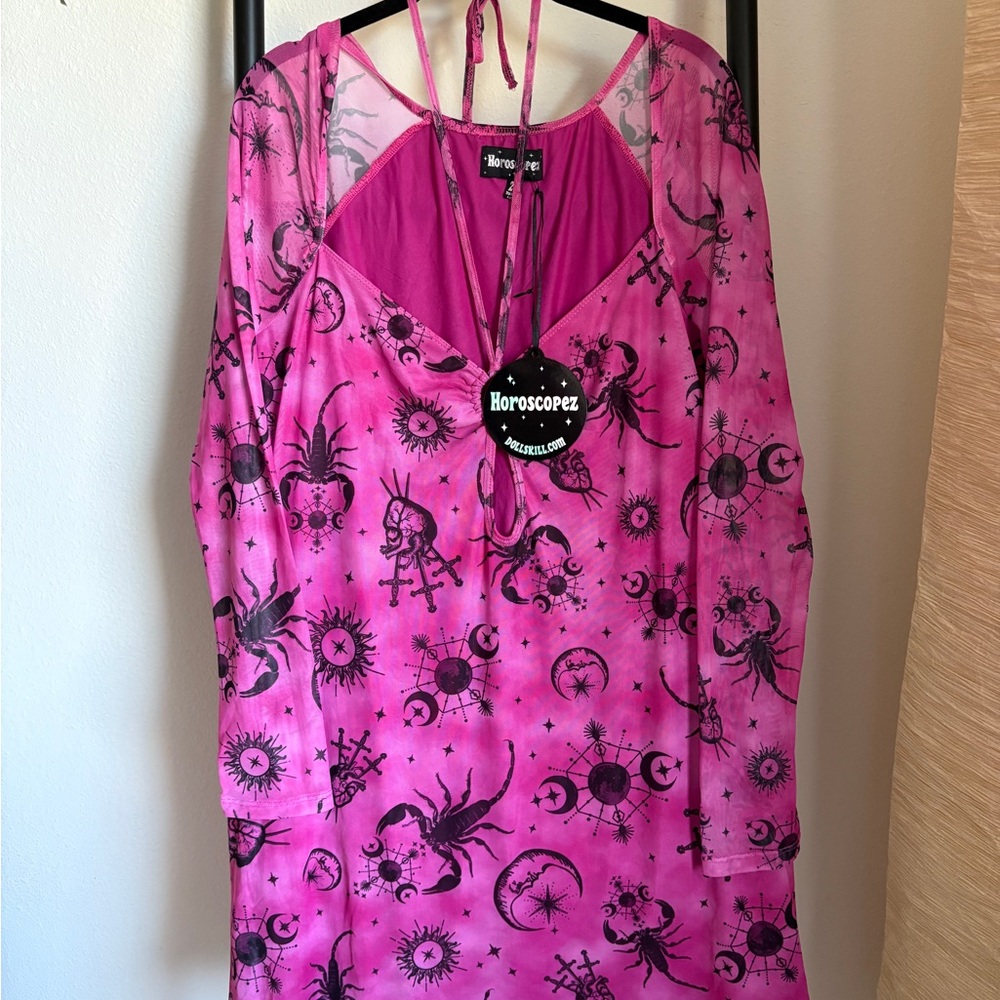 Pink Scorpio Horoscope Sheer Dress